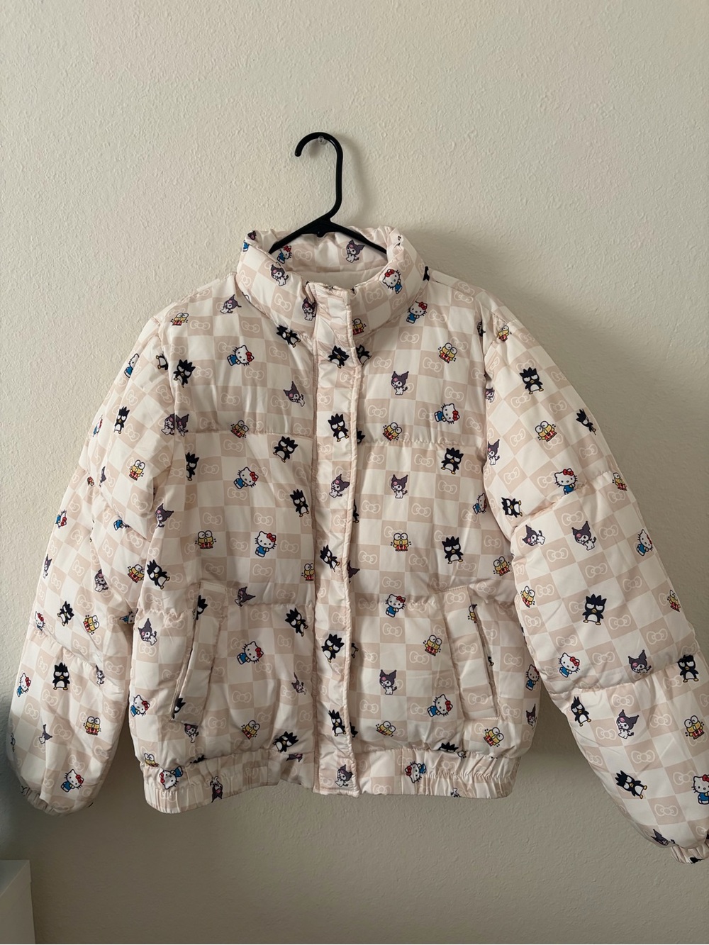 Forever 21 x Hello Kitty checkered puffer jacket